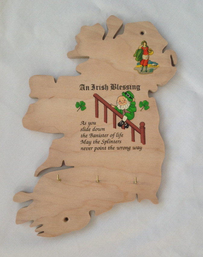 Ireland Map Wooden Key Holder